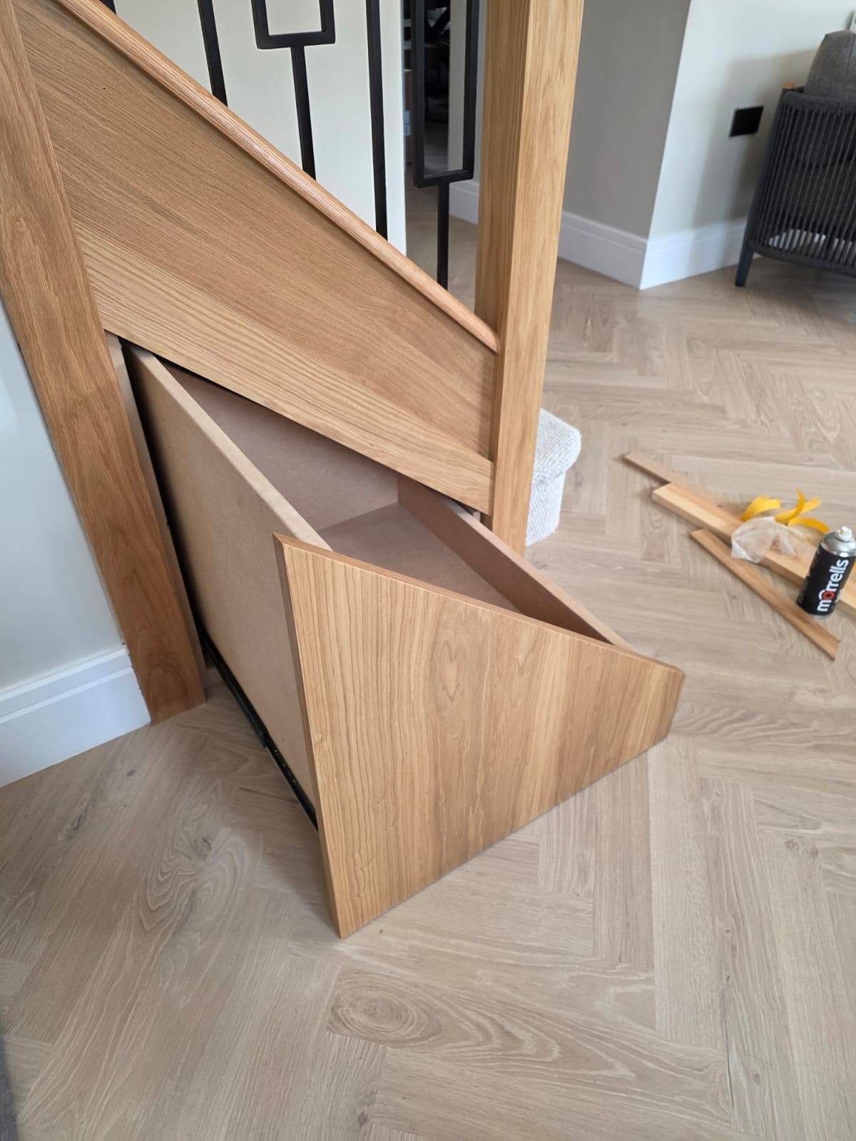 Finished Elite understairs storage project with made-to-measure fitted joinery